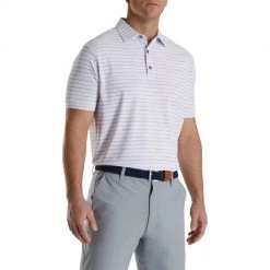 Footjoy Chalk Line Print Stretch Pique Self Collar -Fairway Golf Sale FTJ1351d