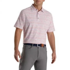 Footjoy Chalk Line Print Stretch Pique Self Collar -Fairway Golf Sale FTJ1351f