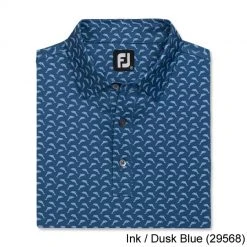 Footjoy Lisle Leaping Dolphins Print Self Collar -Fairway Golf Sale FTJ1352c