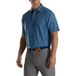 Footjoy Lisle Leaping Dolphins Print Self Collar -Fairway Golf Sale FTJ1352d