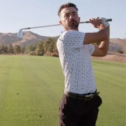 Miura Peter Black Quail Polo Miura Microprint -Fairway Golf Sale MIU0161b