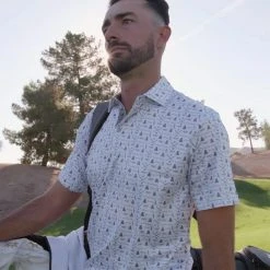 Miura Peter Black Quail Polo Miura Microprint -Fairway Golf Sale MIU0161c