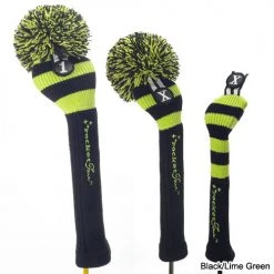 RocketTour Black Base Rugby Stripe Pom Pom Headcover -Fairway Golf Sale ROC0001 1a
