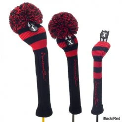 RocketTour Black Base Rugby Stripe Pom Pom Headcover -Fairway Golf Sale ROC0001 1b