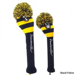 RocketTour Black Base Rugby Stripe Pom Pom Headcover -Fairway Golf Sale ROC0001 1e