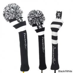 RocketTour Black Base Rugby Stripe Pom Pom Headcover -Fairway Golf Sale ROC0001 1f