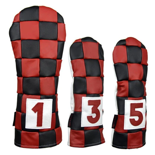 Rose & Fire Checkered Premium USA Leather Headcover 3 Rose & Fire Checkered Premium USA Leather Headcover